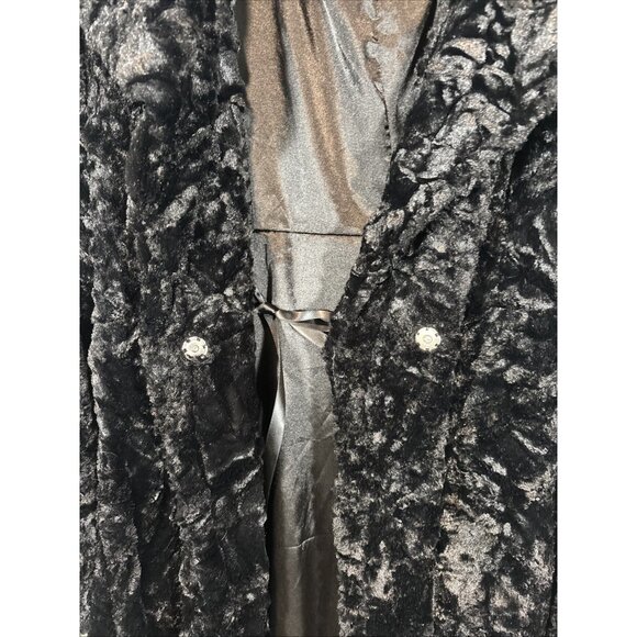 Anthropologie Hazel Haze Black Velvet Duster Coat Jacket Women’s Size L Longline - Picture 10 of 10
